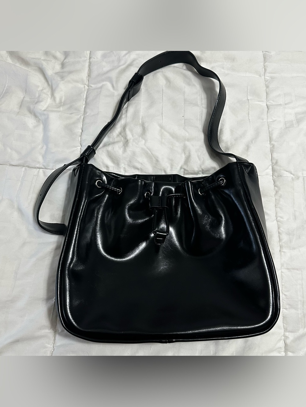 Faux Leather Bucket Bag